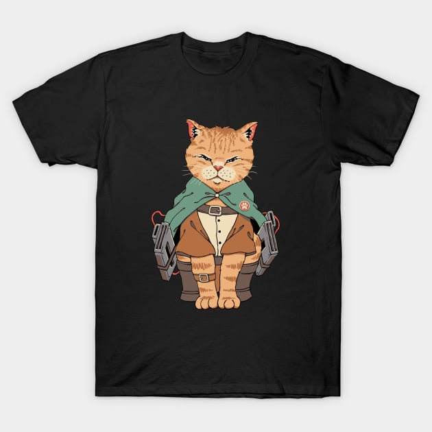 A Cat on Titans T-Shirt by Vincent Trinidad Art